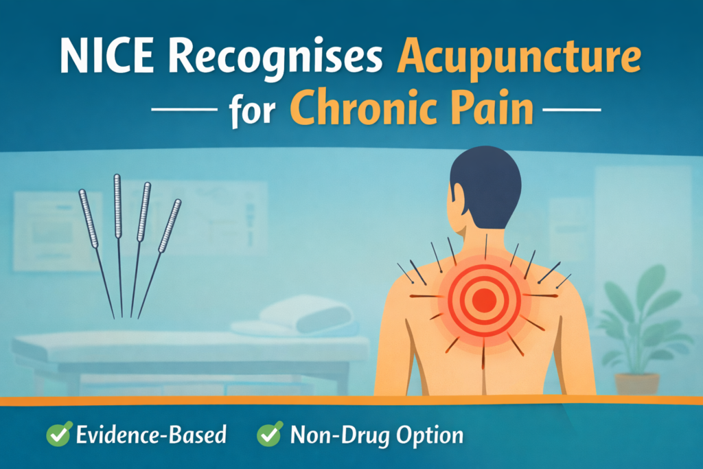 Evidence-based pain management guidelines include acupuncture as a recommended option.