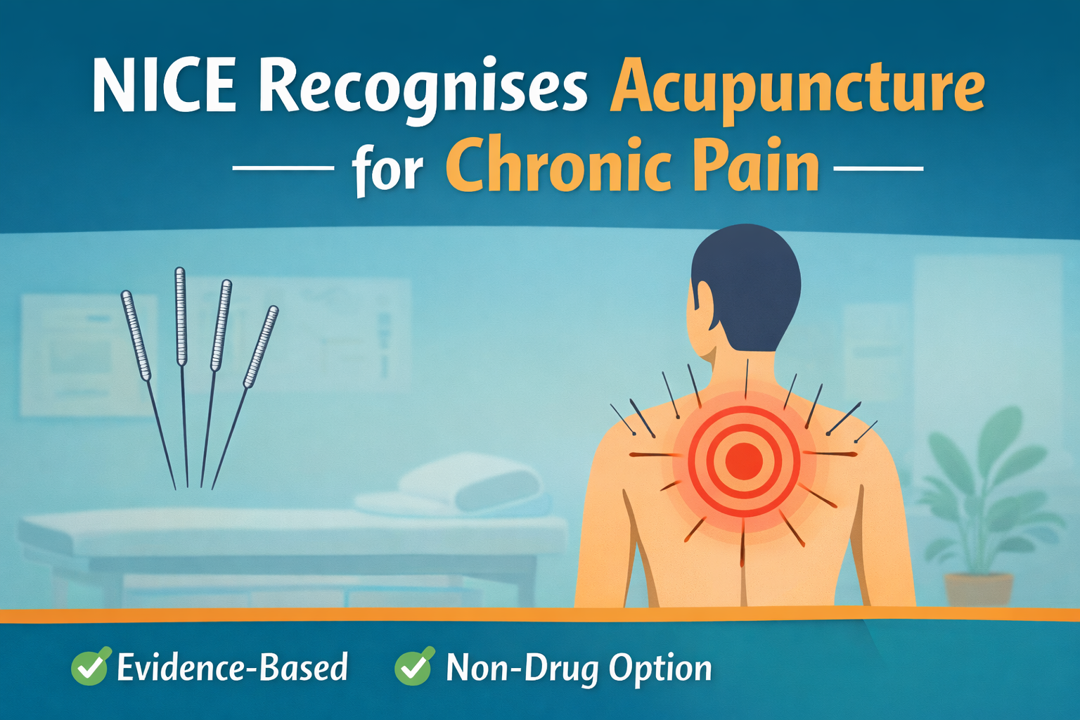 Evidence-based pain management guidelines include acupuncture as a recommended option.